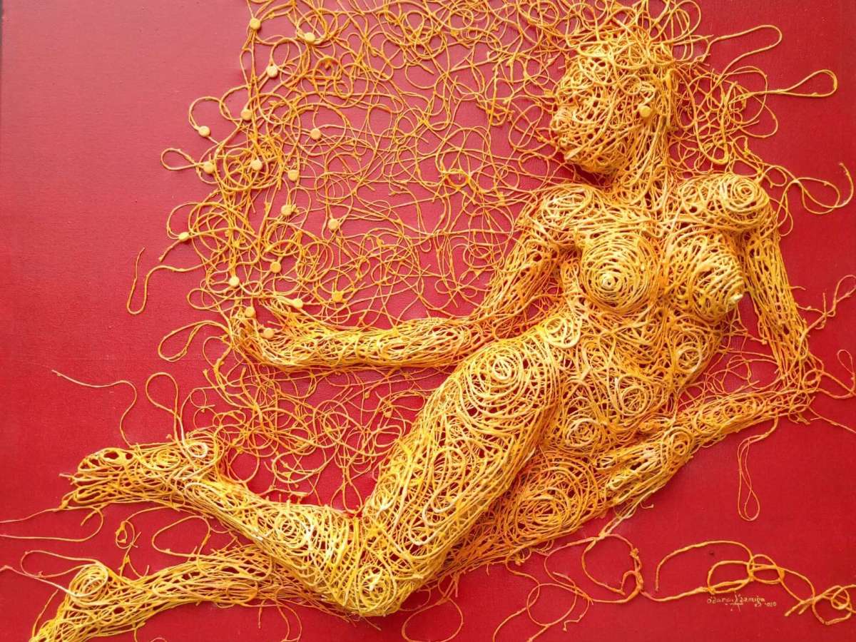 Dare Adenuga Makes Art With Threads, Ropes, Fabrics, Newsprints and&nbsp;Acrylic