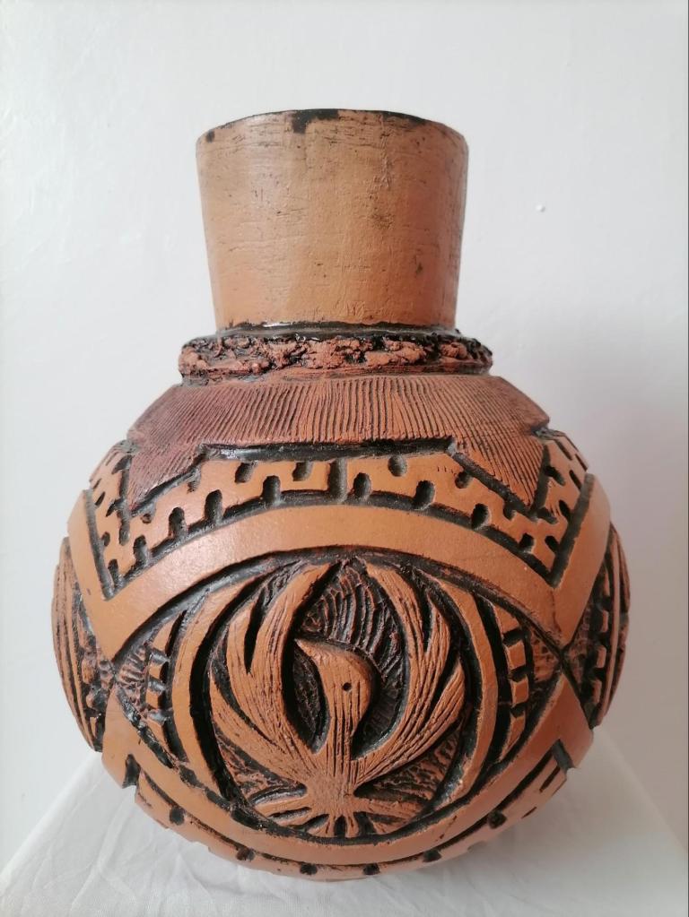 Of angels and birth (2022) Glazed, Clay, H 12' x W 10'